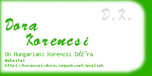 dora korencsi business card